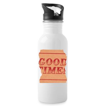 Gute Zeit - Trinkflasche mit integriertem Trinkhalm - Weiß - Rechts