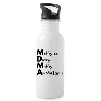 Methylendioxymethylamphetamin - Trinkflasche mit integriertem Trinkhalm - Weiß - Rechts