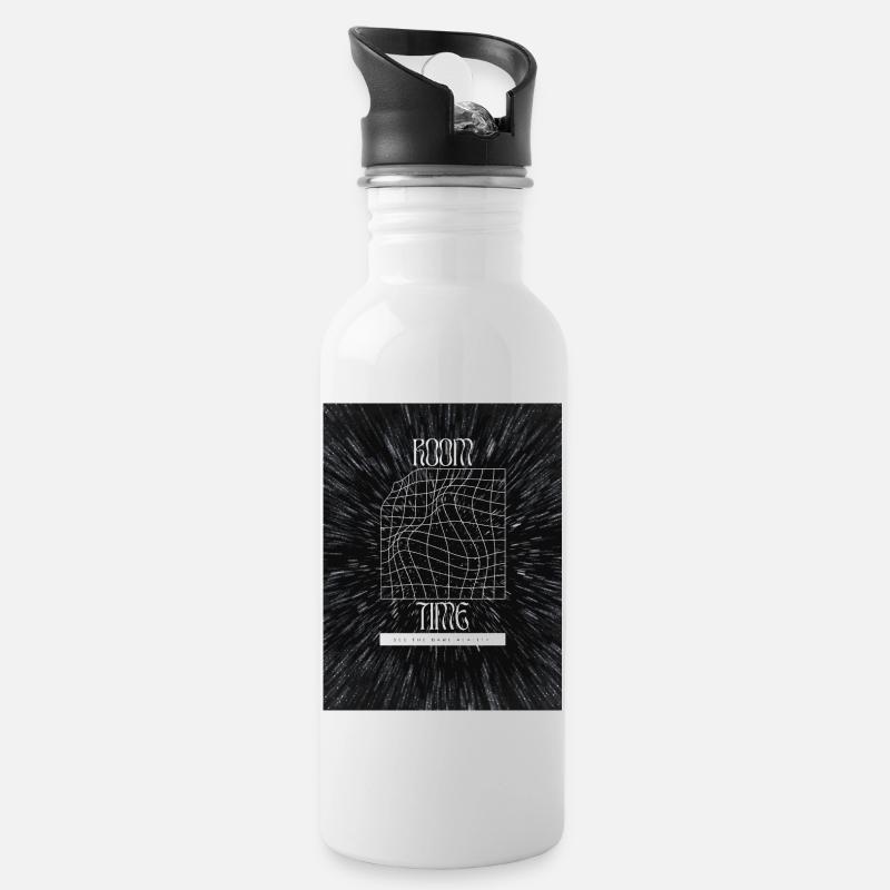 Raum und Zeit - Trinkflasche mit integriertem Trinkhalm - Weiß
