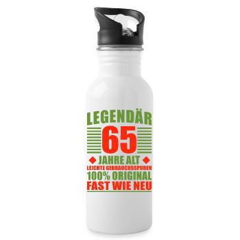 Legendär - Trinkflasche mit integriertem Trinkhalm - Weiß - Rechts