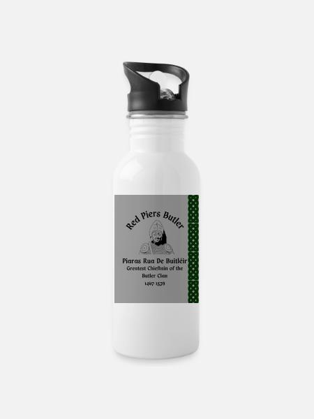 Red Piers Butler - Water bottle with straw - white