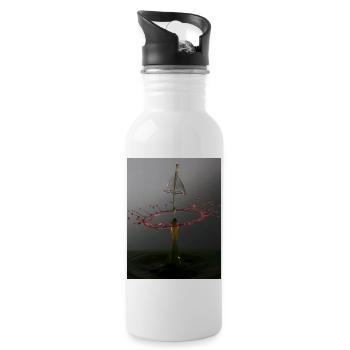 Water drop - Water bottle with straw - white - Right
