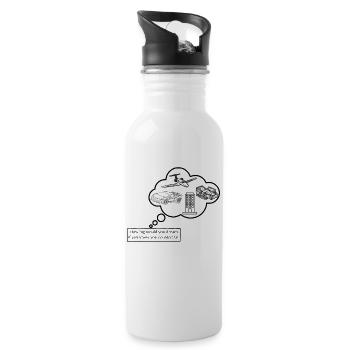 How big would you dream? - Trinkflasche mit integriertem Trinkhalm - Weiß - Rechts