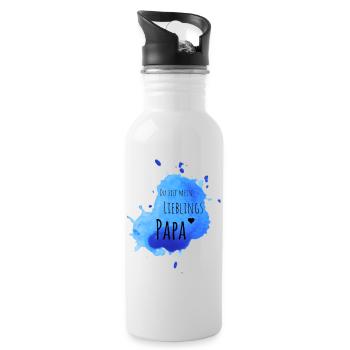 Lieblings Papa - Trinkflasche mit integriertem Trinkhalm - Weiß - Rechts