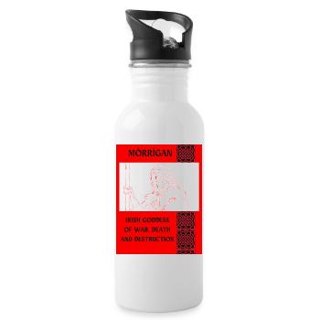 MÓRRÍGAN, IRISH GODDESS OF WAR. - Water bottle with straw - white - Right
