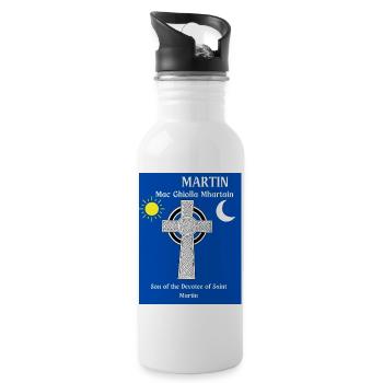 MARTIN FAMILIENNAME - Trinkflasche mit integriertem Trinkhalm - Weiß - Rechts