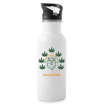 Cannabis. Cannabis. Dicton. Idée cadeau.Légalisation - Gourde avec paille intégrée - blanc - Droite