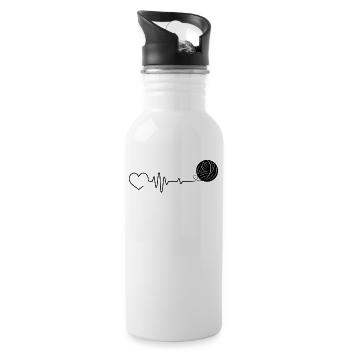 Knitting Crochet Knitter - Water bottle with straw - white - Right