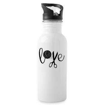 Knitting Crochet Knitter - Water bottle with straw - white - Right