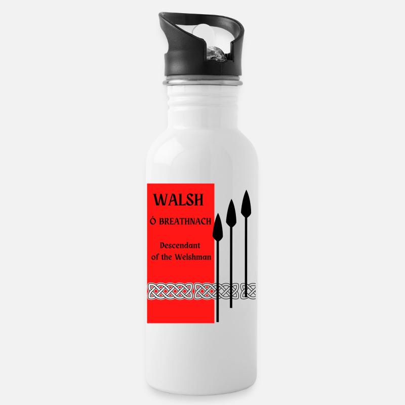 Nom de famille Walsh - Gourde avec paille intégrée - blanc