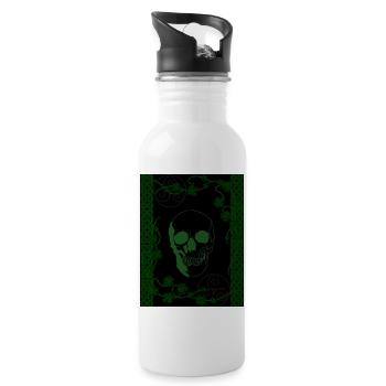 Grünschädel - Trinkflasche mit integriertem Trinkhalm - Weiß - Rechts
