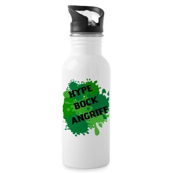 7vs Wild Bock Angriff Motivation Natur Abenteuer - Trinkflasche mit integriertem Trinkhalm - Weiß - Rechts
