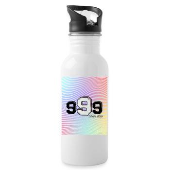 never stop - Trinkflasche mit integriertem Trinkhalm - Weiß - Rechts