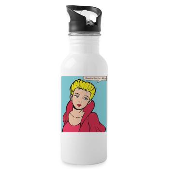 Queen Without King Pop Art - Water bottle with straw - white - Right
