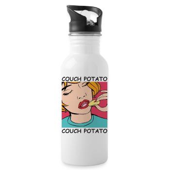 Couchpotato Popart Snack - Trinkflasche mit integriertem Trinkhalm - Weiß - Rechts