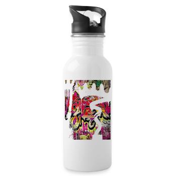 Graffiti style Splash hip hop colors painter color - Water bottle with straw - white - Right