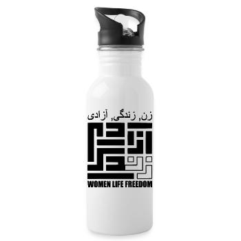 Women life freedom - Trinkflasche mit integriertem Trinkhalm - Weiß - Rechts