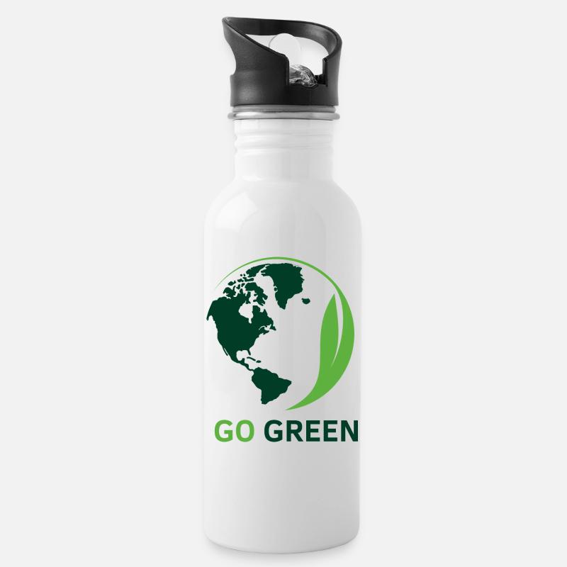 GO GREEN - Gourde avec paille intégrée - blanc