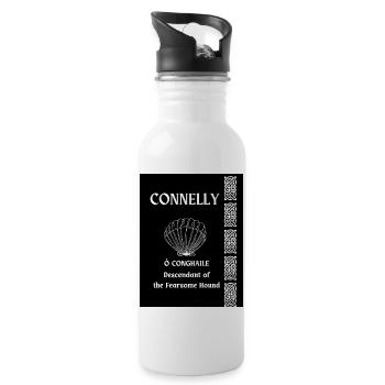 Connelly Familienname - Trinkflasche mit integriertem Trinkhalm - Weiß - Rechts