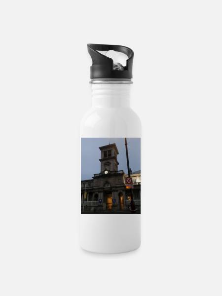 Connelly Station, Dublin, Ireland. - Water bottle with straw - white