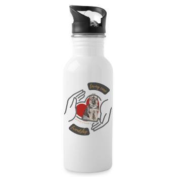 loving care german sheppard - Trinkflasche mit integriertem Trinkhalm - Weiß - Rechts