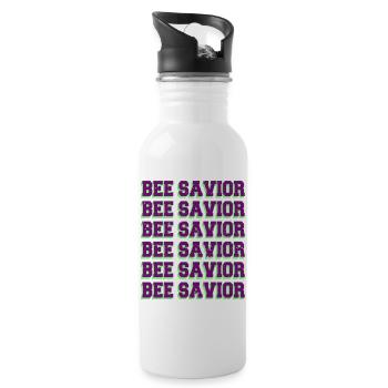 vegan food christmas veganism gift idea - Water bottle with straw - white - Right