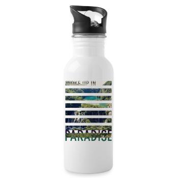 Kroatien Kroatien Hrvatska Kroatien Kroaten Paradies - Trinkflasche mit integriertem Trinkhalm - Weiß - Rechts