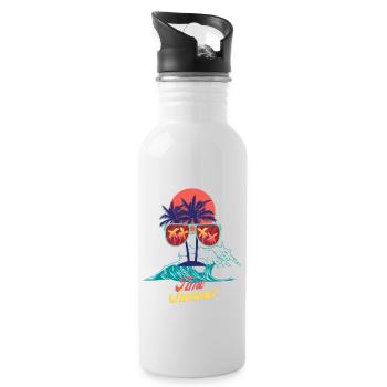 Summer time I - Trinkflasche mit integriertem Trinkhalm - Weiß - Rechts