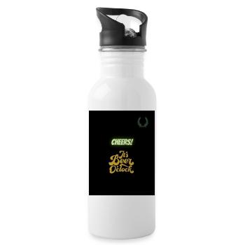 Cheers - Trinkflasche mit integriertem Trinkhalm - Weiß - Rechts