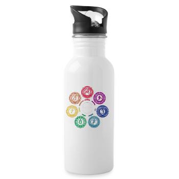 Chakra - Trinkflasche mit integriertem Trinkhalm - Weiß - Rechts