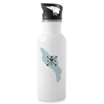 Il d'oléron liebt alle Richtungen - Trinkflasche mit integriertem Trinkhalm - Weiß - Rechts