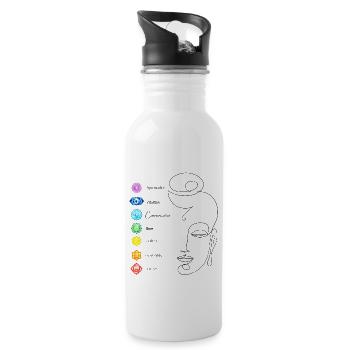 Chakra3 - Trinkflasche mit integriertem Trinkhalm - Weiß - Rechts