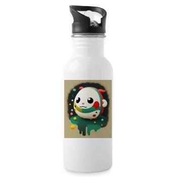 Cute Alien - Süßes Alien Baby - Trinkflasche mit integriertem Trinkhalm - Weiß - Rechts
