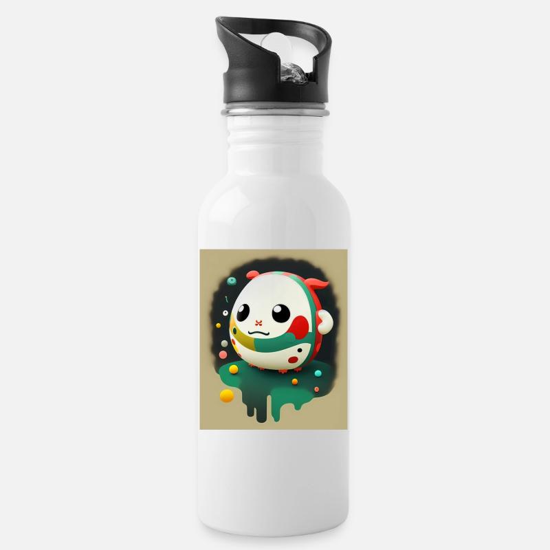 Cute Alien - Süßes Alien Baby - Trinkflasche mit integriertem Trinkhalm - Weiß