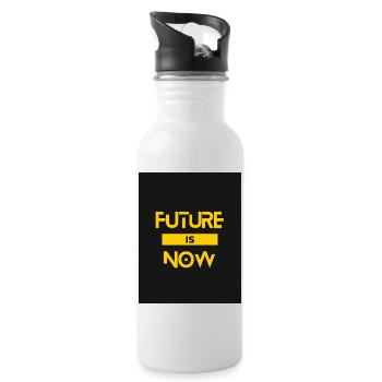 FUTURE IS NOW - Water bottle with straw - white - Right