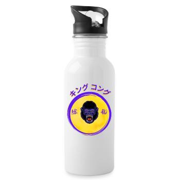 Gorilla_Scream - Trinkflasche mit integriertem Trinkhalm - Weiß - Rechts