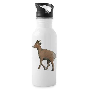 chèvre de montagne - Gourde avec paille intégrée - blanc - Droite