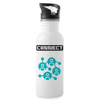 Internet Connect together - Trinkflasche mit integriertem Trinkhalm - Weiß - Rechts