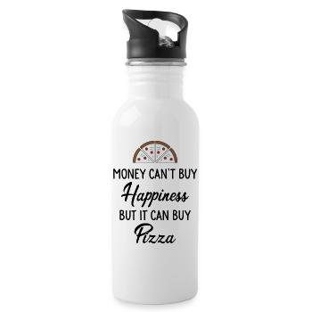 Pizza - Gourde avec paille intégrée - blanc - Droite