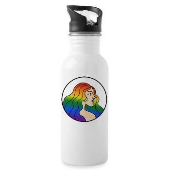She - Water bottle with straw - white - Right