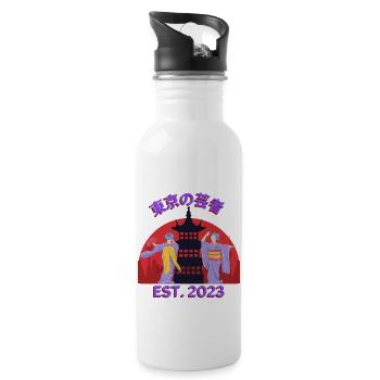 Geisha‘s Dancing - Trinkflasche mit integriertem Trinkhalm - Weiß - Rechts