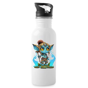 Avatar The Way of Water, cute character, navi - Water bottle with straw - white - Right