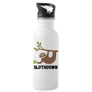 Slothdown - Trinkflasche mit integriertem Trinkhalm - Weiß - Rechts