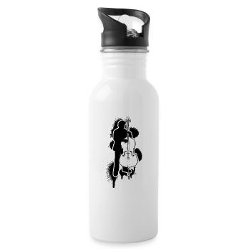 Double bass Double bass player Double bass player - Water bottle with straw - white - Right