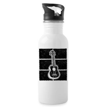 Ukulele Ukulele-Spieler Ukulelist - Trinkflasche mit integriertem Trinkhalm - Weiß - Rechts
