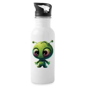 Le petit extraterrestre - Gourde avec paille intégrée - blanc - Droite