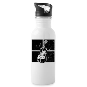 Cello cello player cellist - Water bottle with straw - white - Right