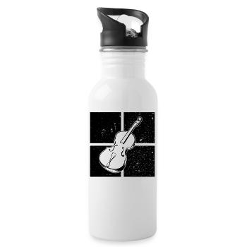 Cello cello player cellist - Water bottle with straw - white - Right
