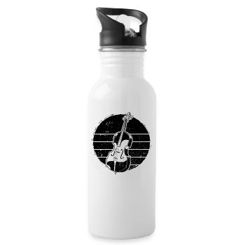 Cello cello player cellist - Water bottle with straw - white - Right