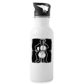 Cello cello player cellist - Water bottle with straw - white - Right